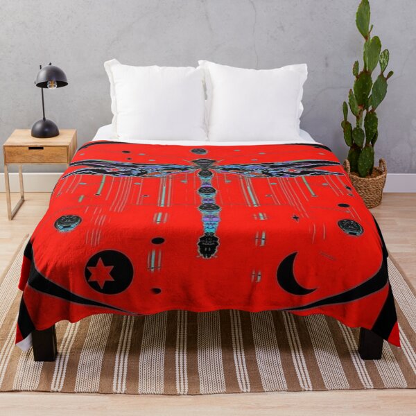 Item preview, Mystic Warlock  Red Dragonfly Ebony Black Chinese Patterns designed and sold by sharlesart.