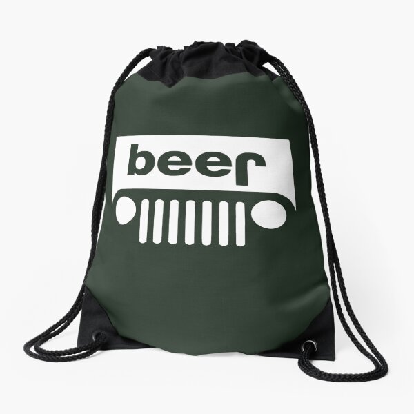Beer Jeep Drawstring Bag