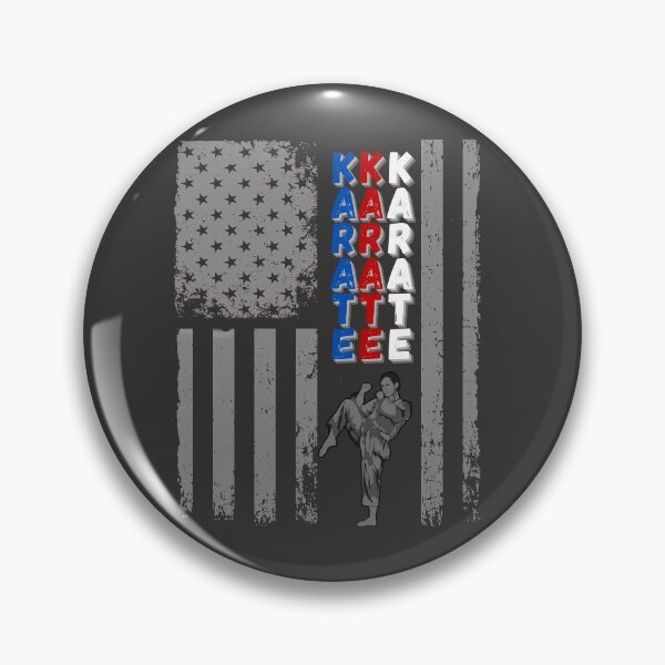Item preview, USA American Flag Colors Karate Silhouette Martial Arts designed and sold by BampiQ.