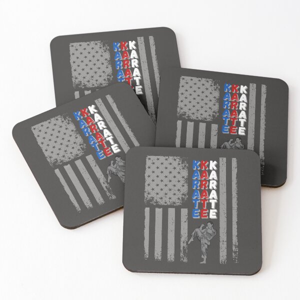 Item preview, USA American Flag Colors Karate Silhouette Martial Arts designed and sold by BampiQ.