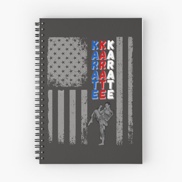 Item preview, USA American Flag Colors Karate Silhouette Martial Arts designed and sold by BampiQ.