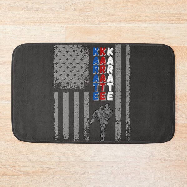 Item preview, USA American Flag Colors Karate Silhouette Martial Arts designed and sold by BampiQ.