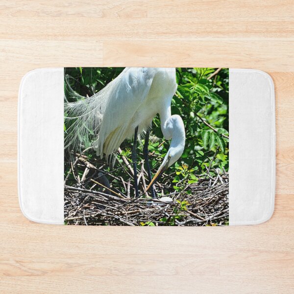 Item preview, A Great Egret On Her Nest Vertical designed and sold by LisaWootenPhoto.