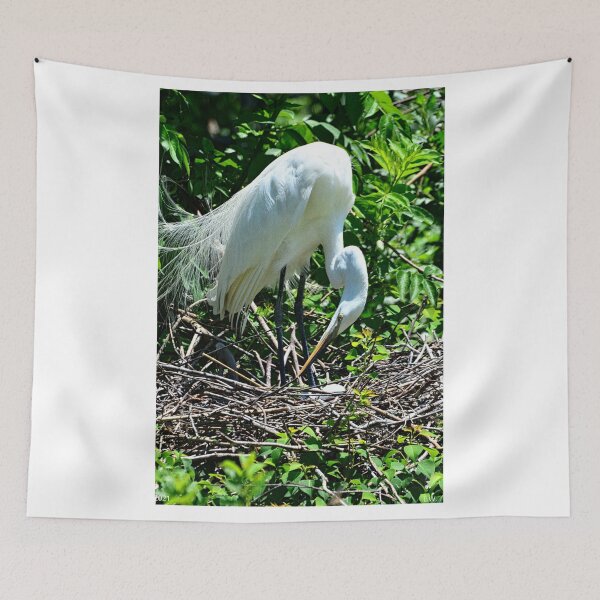 Item preview, A Great Egret On Her Nest Vertical designed and sold by LisaWootenPhoto.