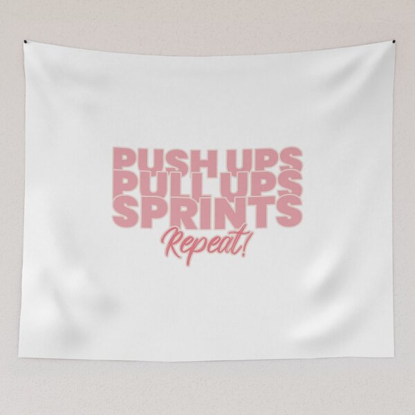 Item preview, Push Ups Pull Ups Sprints Repeat designed and sold by RiseandShineTee.