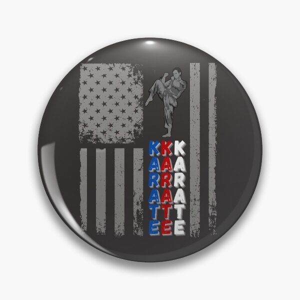 Item preview, USA American Flag Colors Karate Silhouette Martial Arts designed and sold by BampiQ.