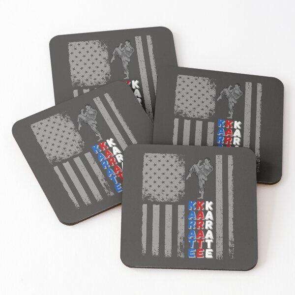 Item preview, USA American Flag Colors Karate Silhouette Martial Arts designed and sold by BampiQ.