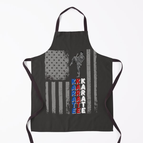 Item preview, USA American Flag Colors Karate Silhouette Martial Arts designed and sold by BampiQ.