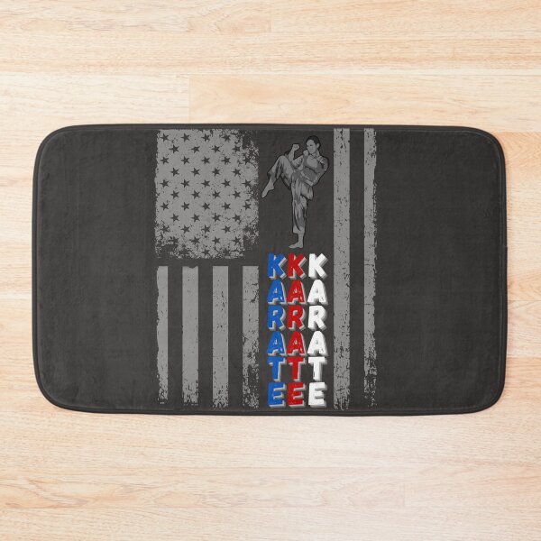 Item preview, USA American Flag Colors Karate Silhouette Martial Arts designed and sold by BampiQ.