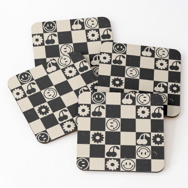 Item preview, HAPPY CHECKERS - black and beige designed and sold by Julia Santos.