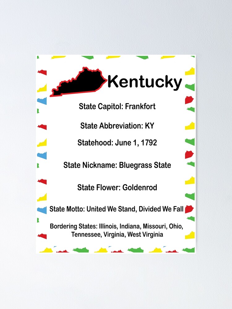 "Kentucky Information Education" Poster by ValeriesGallery Redbubble