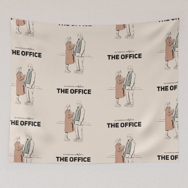 Item preview, Jim and Pam The Office with beige background designed and sold by ebzil studio.