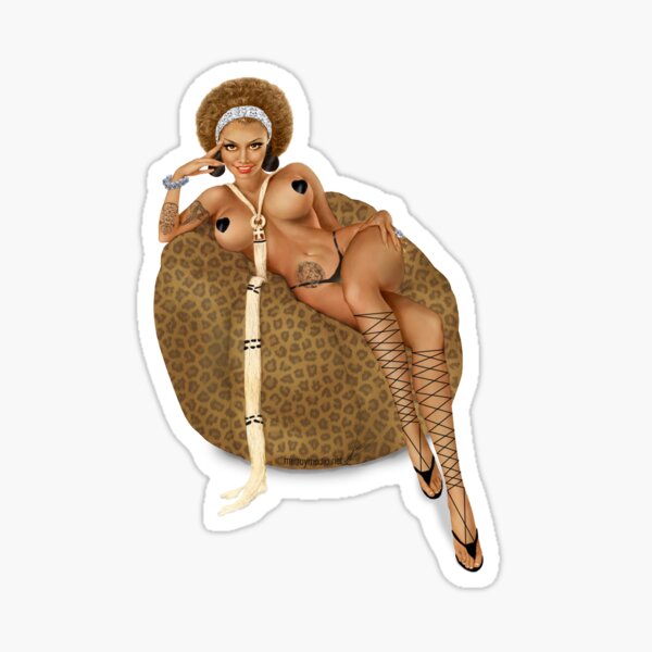 African Pin-up Sticker