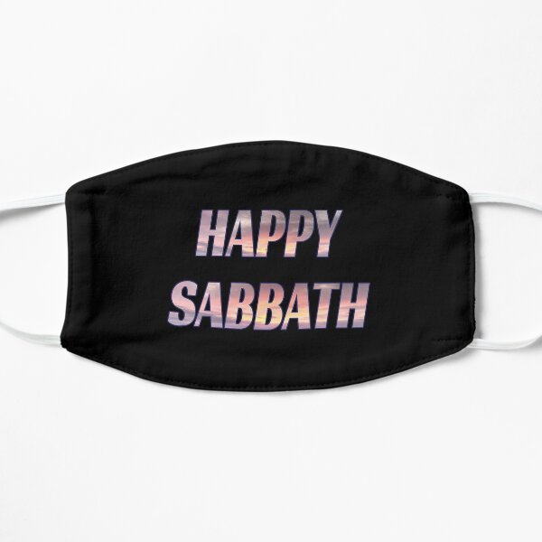 Happy Sabbath Sunset Text Art - Black Flat Mask