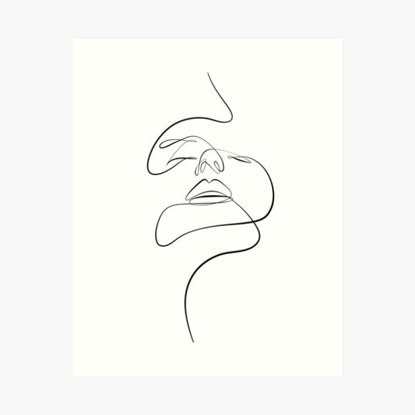 "Unravel" Abstract Woman Face Linework Art Print
