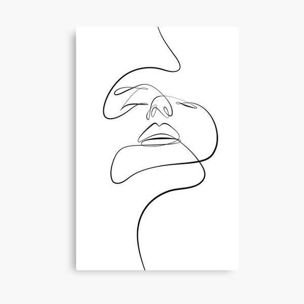 "Unravel" Abstract Woman Face Linework Canvas Print