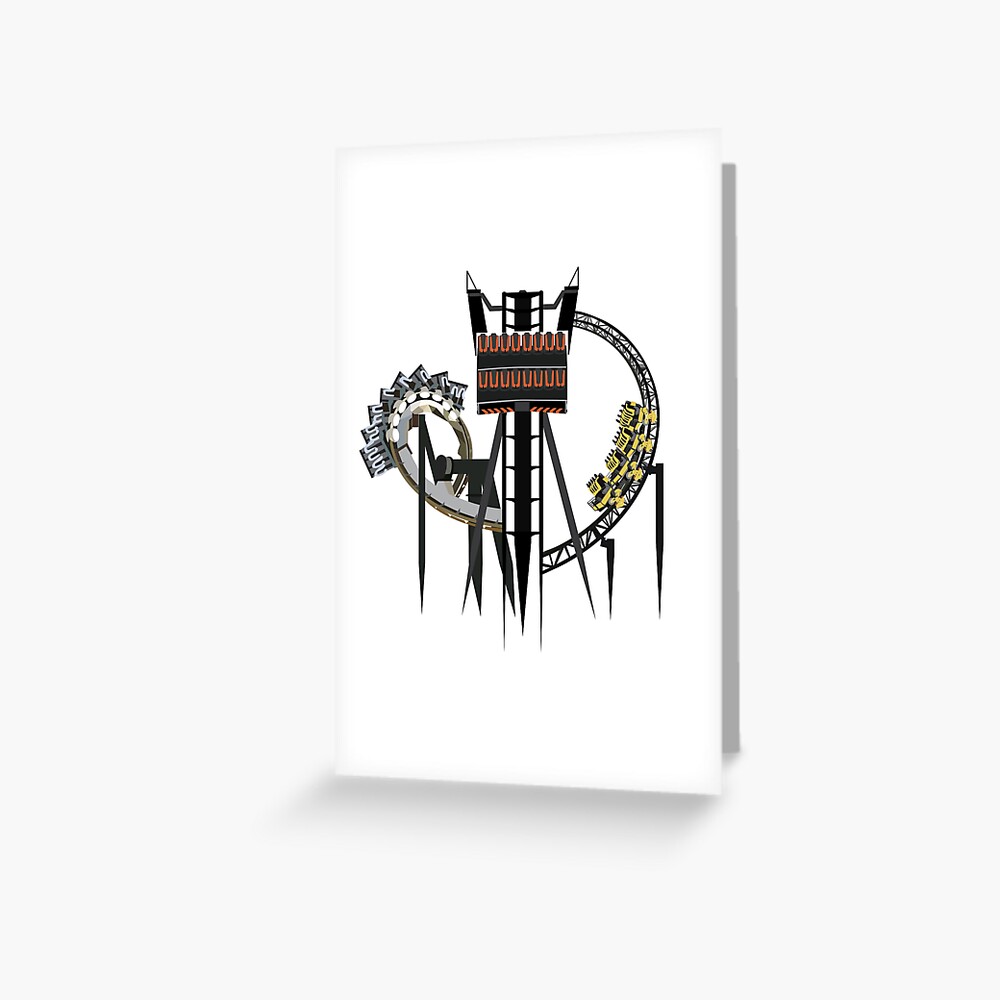 "Alton Towers Staffordshire Theme Park Coaster Trio Design" Greeting