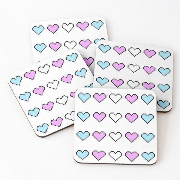 Item preview, Trans flag pixel hearts designed and sold by Fyleth.