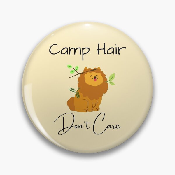 Item preview, Camp hair don't care doggo cutie (dark text) designed and sold by NerdyChibi.