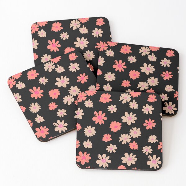 Item preview, Floral pink on black designed and sold by stavina.
