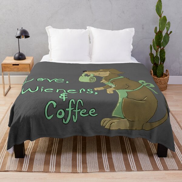 Love, Weiners, and coffee Throw Blanket