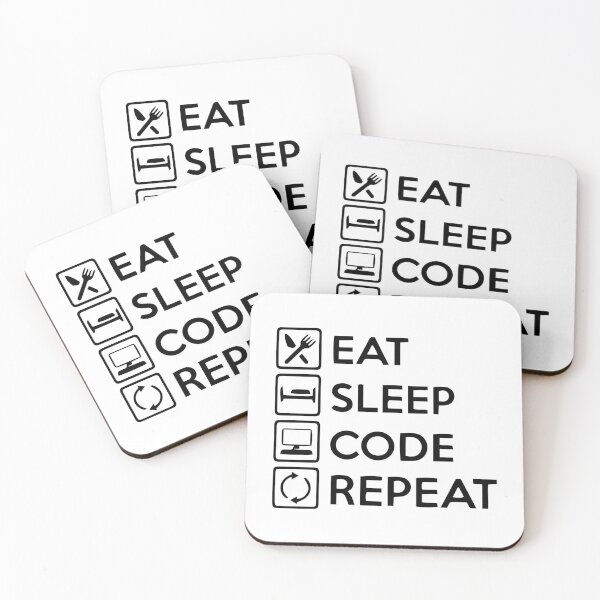 Artikelvorschau, Eat Sleep Code Repaet T-Shirt entworfen und verkauft von PRONGZ Design.