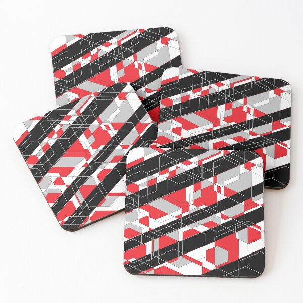 Item preview, Gray Black Red White Geometric Design designed and sold by CreativeStreams.