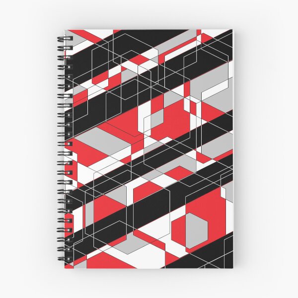 Artikelvorschau, Grau Schwarz Rot Weiß Geometrisches Design entworfen und verkauft von CreativeStreams.