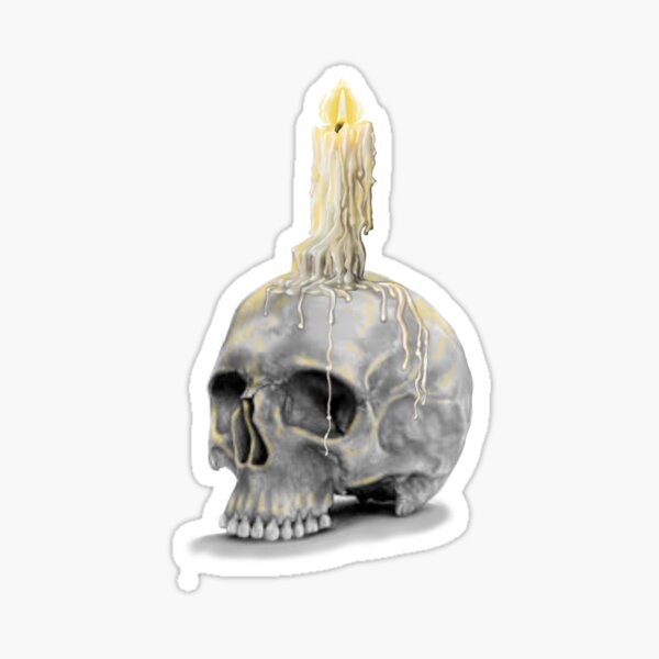 Skull In Candle Light Sticker
