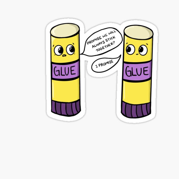 Lets Get Stuck Together Forever Cute Glue Stick Pun Poster by