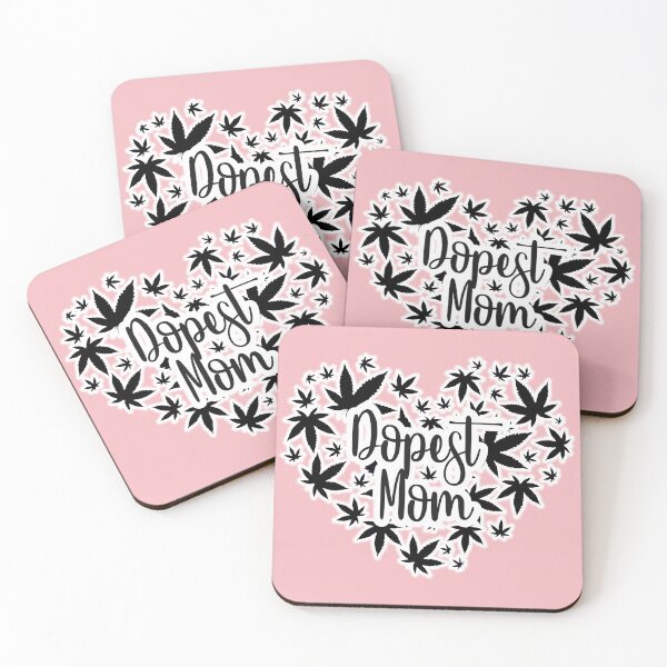 Item preview, Dopest Mom Cannabis Leaves in pink and black designed and sold by SmileThreads.