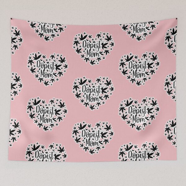 Item preview, Dopest Mom Cannabis Leaves in pink and black designed and sold by SmileThreads.