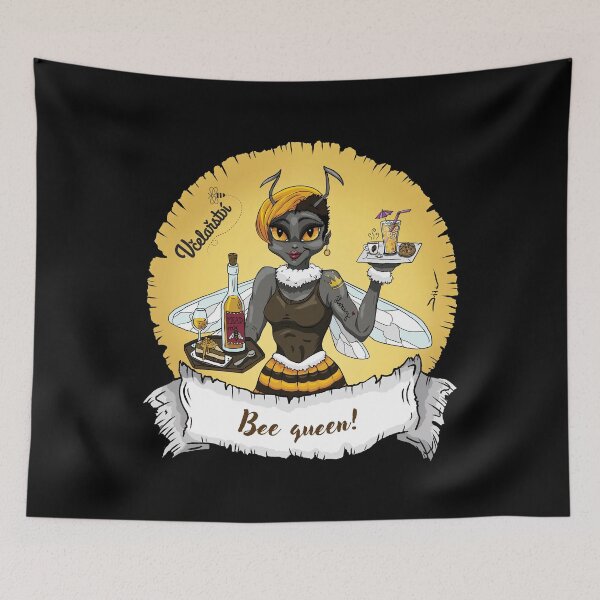 Item preview, Bee Queen - Bee illustration, bee sticker, bee tshirt, bee character design, be queen designed and sold by DiiMotion.