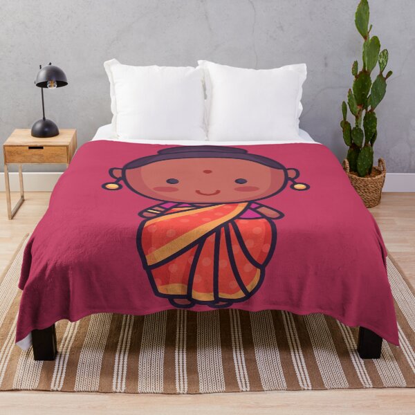 Item preview, Cute Indian Bride in Traditional Clothing Cartoon designed and sold by SLAG-Creative.