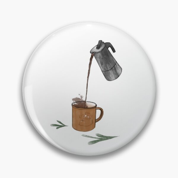 Item preview, coffee pot with mountain cup and leafs designed and sold by rudakropka.