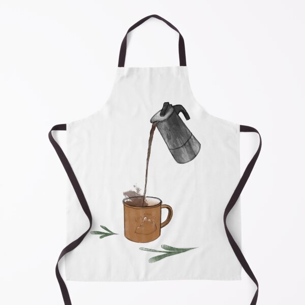 Item preview, coffee pot with mountain cup and leafs designed and sold by rudakropka.