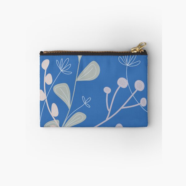 Item preview, Modern Scandinavian style botanical print on blue designed and sold by lavender-cat.