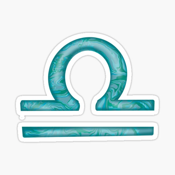 "Libra in distinctive colors horoscope turquoise" Sticker for Sale by