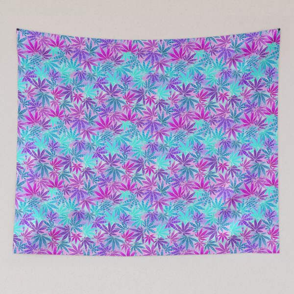 Item preview, 141 Cannabis Leaves purple & turquoise designed and sold by Cressidacarr.