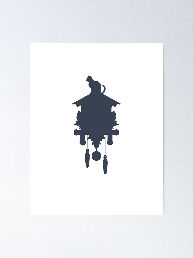 "Kitty Cat cuckoo clock" Poster for Sale by MidredFern Redbubble