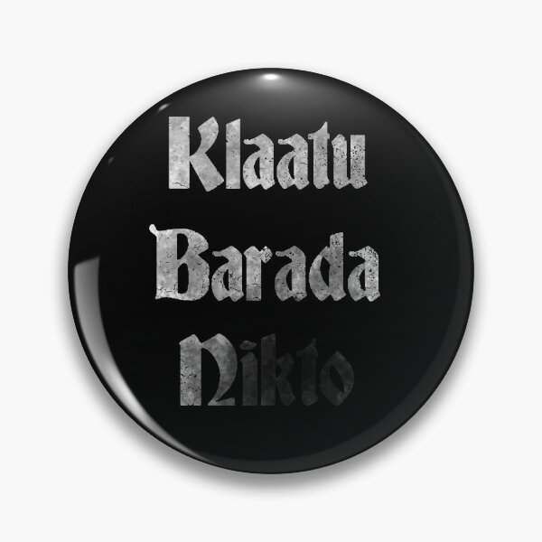 Item preview, Klaatu Barada Necktie (white) designed and sold by Luke Tomlinson Artwork.