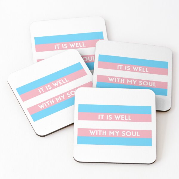 Item preview, Transgender Flag "It Is Well With My Soul" Hymn Lyrics designed and sold by LoveFromMI.