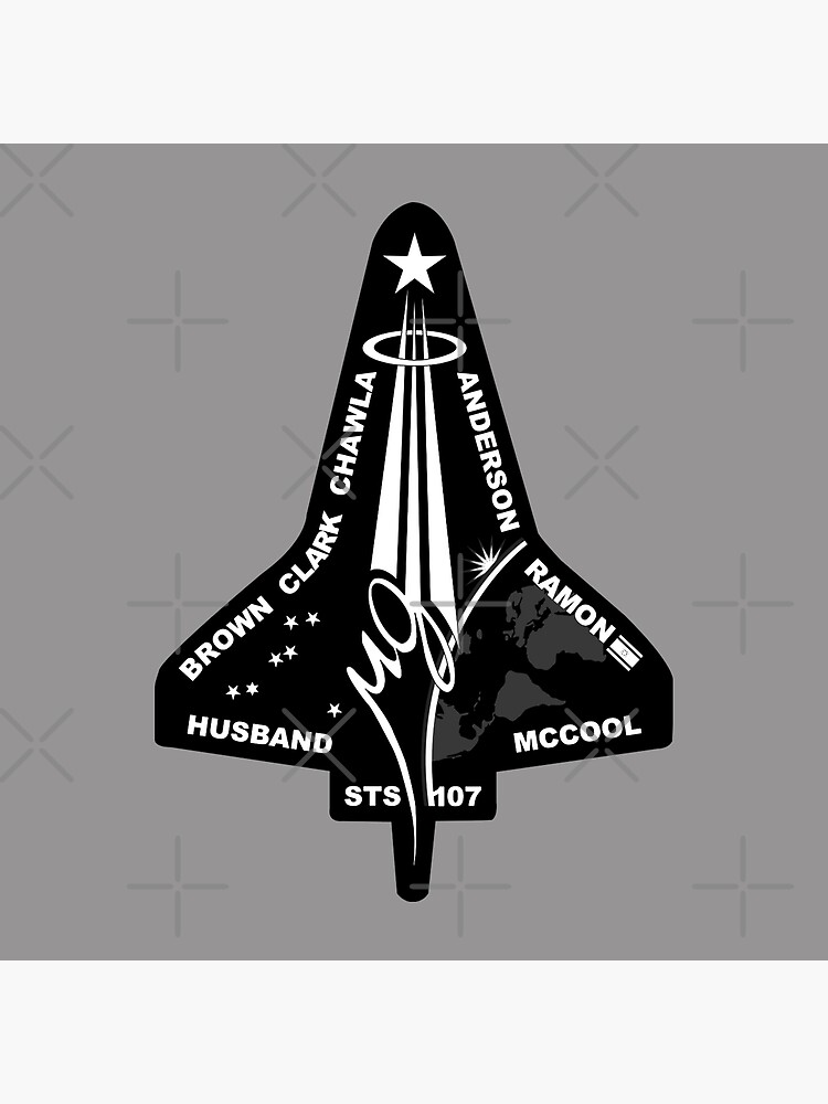 STS-107 Space Shuttle Columbia Mission Logo - black and white