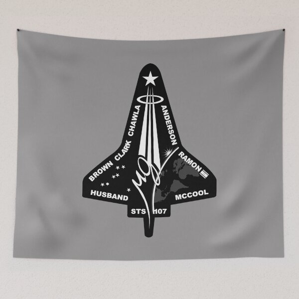Item preview, STS-107 Space Shuttle Columbia Mission Logo - black and white designed and sold by trendistudio.