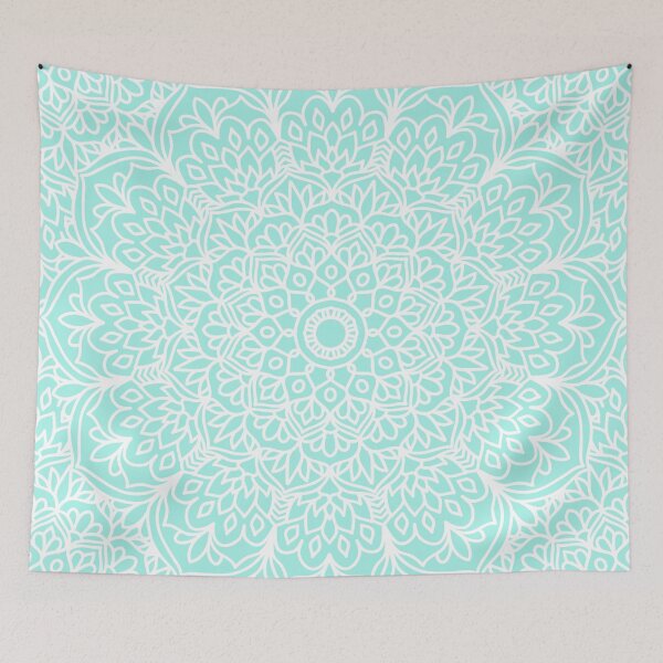 Item preview, Light Blue Boho Mandala Kaleidoscope designed and sold by Julie Erin Designs.