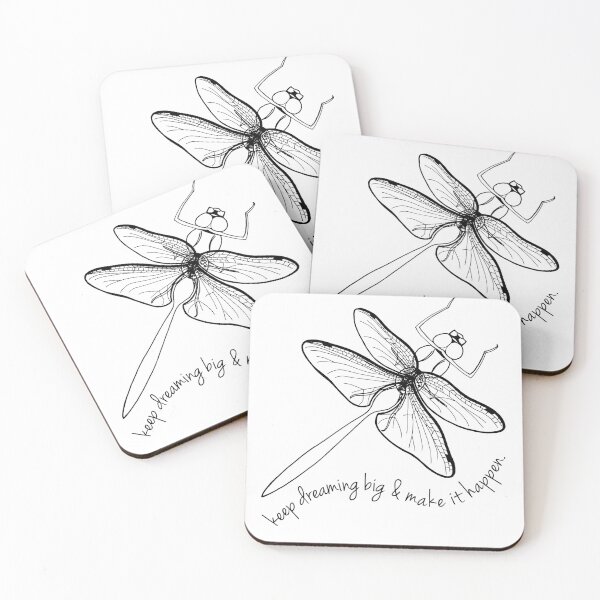 Item preview, Inspirational Dragonfly Quote Keep Dreaming WHITE designed and sold by FeYR.