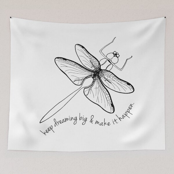 Item preview, Inspirational Dragonfly Quote Keep Dreaming WHITE designed and sold by FeYR.