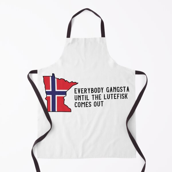 Item preview, Everybody Gangsta Minnesota Norway Flag Lutefisk designed and sold by Huhnerdieb Apparel.