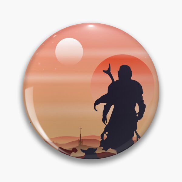 Item preview, Mando Tatooine Scenery Art Print designed and sold by RedHeadArtPrints.