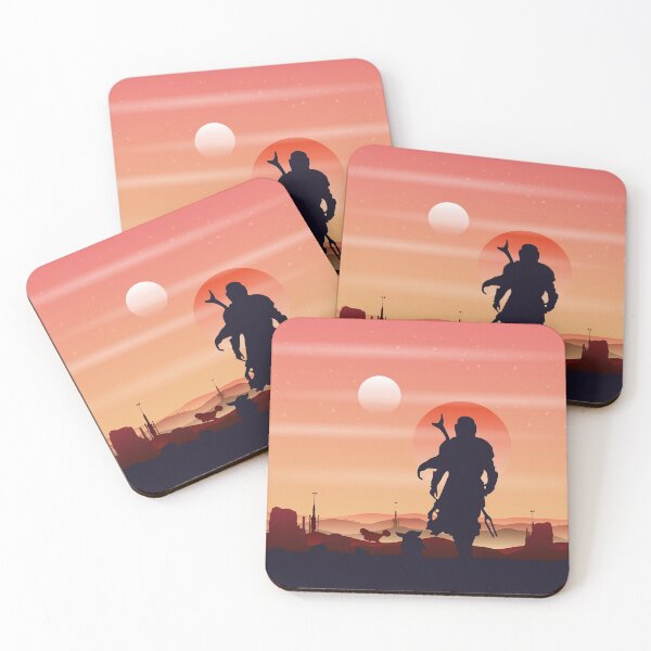 Item preview, Mando Tatooine Scenery Art Print designed and sold by RedHeadArtPrints.